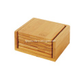 Square bamboo coaster with holder